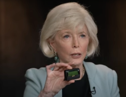60 Minutes host Lesley Stahl holds up a pager during the program titled 'The Pager Plot', which aired on December 22, 2024. (Screenshot, 60 minutes Youtube channel)